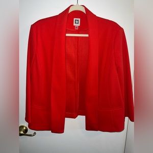 Anne Klein Red Stretch Blazer XL